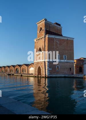 Torre porta nuova, Torre di porta nuova, Venezia, Italia Foto Stock