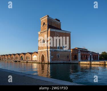 Torre porta nuova, Torre di porta nuova, Venezia, Italia Foto Stock