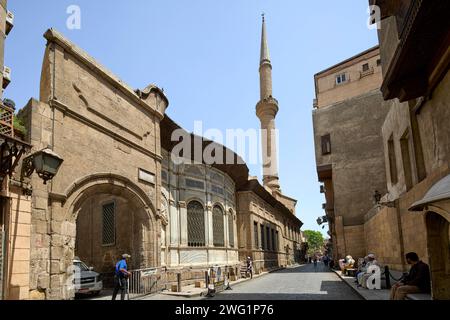 Moschea Sabil di Sulayman Agha al Siladhar Muizz Street al Cairo, Egitto Foto Stock