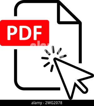 Icona formato file PDF. Download di file PDF, protezione PDF per la protezione dei documenti Illustrazione Vettoriale