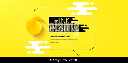 Modello di frame preventivo. Bolla di conversazione testuale. Pensate e parlate di cloud. Icona di quotazione 3d gialla. Vettore Illustrazione Vettoriale