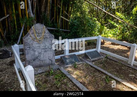 La tomba di John Adams uno degli ammutinati Pitcairn Island, nel Pacifico meridionale Foto Stock