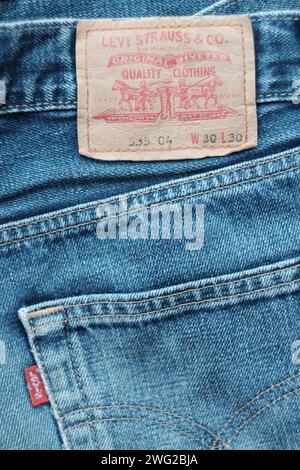 Jeans vintage originali levi's con etichetta posteriore Foto Stock