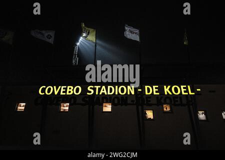 Venlo, Paesi Bassi. 2 febbraio 2024. VENLO, 2-2-2024, De Koel Stadium, Dutch Keukenkampioendivisie Football Season 2023/2024. VVV - Jong PSV. Nome dello stadio di Koel credito: Pro Shots/Alamy Live News Foto Stock