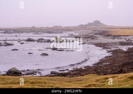 Herdla Bird Sanctuary, Askøy, Bergen, Norvegia. La riserva era un'ex pista di atterraggio e batteria costiera tedesca della seconda guerra mondiale Foto Stock