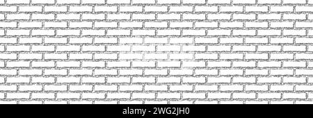Sfondo con struttura a muro in mattoni Dotwork. Parete in pietra a punti con rumorosità nera. Vettore tratteggiato Illustrazione Vettoriale