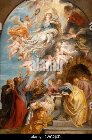 Dipinto di Pietro Paolo Rubens, "modello per l'assunzione della Vergine", 1622-5, olio su tavola, dipinto della Vergine Maria , XVII secolo Foto Stock