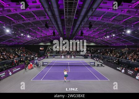 Linz, alta Austria, Austria. 2 febbraio 2024. Impressioni in azione durante l'alta Austria Ladies Linz - Womens Tennis, WTA500 (immagine di credito: © Mathias Schulz/ZUMA Press Wire) SOLO USO EDITORIALE! Non per USO commerciale! Foto Stock