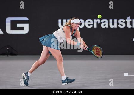 Linz, alta Austria, Austria. 2 febbraio 2024. Anastasia Pavlyuchenkova in azione durante l'alta Austria Ladies Linz - Womens Tennis, WTA500 (Credit Image: © Mathias Schulz/ZUMA Press Wire) SOLO USO EDITORIALE! Non per USO commerciale! Foto Stock