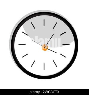 Orologio in stile piatto, icona orologio per visualizzare le illustrazioni vettoriali. Icona sveglia. Design piatto. Icona semplice sul retro bianco, pagina del sito Web e mobil Illustrazione Vettoriale