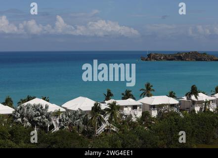 (240203) -- ST. JOHN'S, 3 febbraio 2024 (Xinhua) -- questa foto scattata il 2 febbraio 2024 mostra una vista della costa di St. John's, Antigua e Barbuda. (Xinhua/li Mengxin) Foto Stock