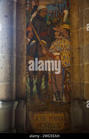 Affreschi degli eroi, Museo dell'Arte e della Cultura, College di San Ildefonso, fondato nel 1588, Centro storico, città del Messico, Messico Foto Stock