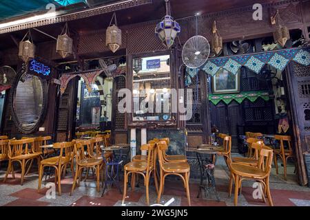 El Fishawy Cafe nel suq di Khan El Khalil al Cairo, Egitto Foto Stock