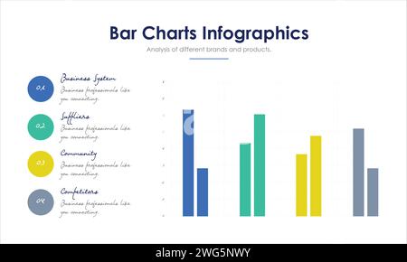 Grafico a barre diagramma grafico modello di elementi dell'infografica statistica aziendale Illustrazione Vettoriale