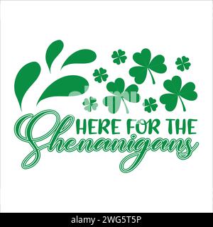 St T-Shirt Design Patrick's Day Illustrazione Vettoriale