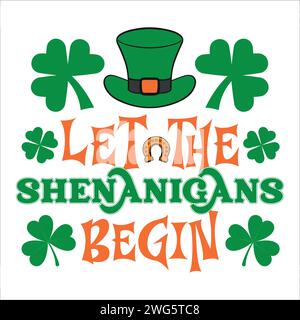 St T-Shirt Design Patrick's Day Illustrazione Vettoriale