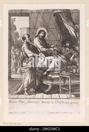 Guarigione della suocera di Petrus, Claude Vignon, 1638 - 1643 tipografia: Franceafter Own design by: Francepublisher: ParisFranceFrance paper etching / drypoint healing of Peter's Mother-in-law (Matteo 8:14-15; Mark 1:29-31; Luca 4:38-39) Foto Stock