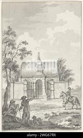 Il cimitero nel Gorsselse Veld vicino a Zutphen per la famiglia Van der Capellen e Joan Derk van der Capellen to the Pol, 1784-1785, Jacobus Buys, 1784 - 1785 carta da disegno. eventi e situazioni storici di penne/pennelli a inchiostro. monumento, statua. costruzione di tombe, tomba monumentale. Persone storiche Gorssel. Zutphen Foto Stock