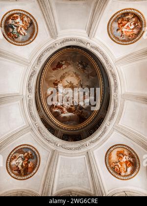 Nella splendida Certosa di San Martino a Napoli è possibile ammirare splendidi affreschi sui soffitti dell'intera struttura Foto Stock