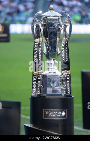 Roma, Italia, 3 febbraio 2024. Italia vs Inghilterra, Rugby Six Nations, Coppa del trofeo Guinness Six Nations sul campo, Stadio Olimpico. Foto: Fabio Pagani/Alamy Live News Foto Stock