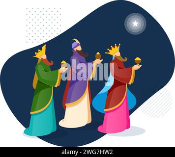 Three Kings Day - Epiphany - Stock Illustration as EPS 10 file Illustrazione Vettoriale