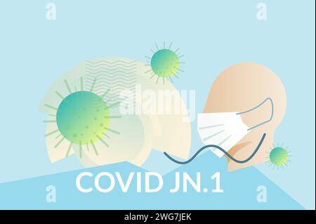 Novel Coronavirus - JN.1 variante Covid - illustrazione stock come file EPS 10 Illustrazione Vettoriale