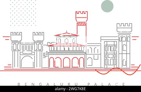 Palazzo di Bengaluru - illustrazione della città di Bangalore come file EPS 10 Illustrazione Vettoriale