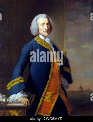 Ammiraglio della flotta George Anson, i barone Anson, (1697 – 1762) ufficiale della Royal Navy Foto Stock