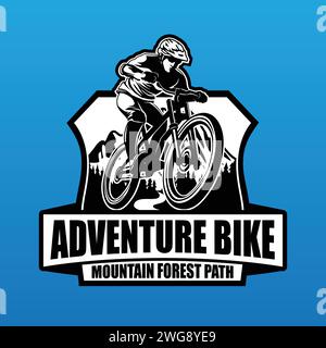Logo Adventure Bicycle Sports. Mountain Bike Adventure Sports Illustrazione Vettoriale