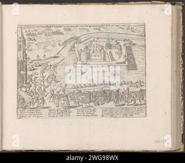 Castello di Westerlo conquistato da Mansfeld, 1583, 1587 - ca. 1591 stampa il castello di Westerlo vicino a Breda sparato all'Armata del Conte di Mansfeld, 5 giugno 1583. Con didascalia di 12 linee in tedesco e 6 linee in francese. Numerato in basso a sinistra: 189. La stampa fa parte di un album. Carta di Colonia incisione Vittoria, posizione era Westerlo Foto Stock