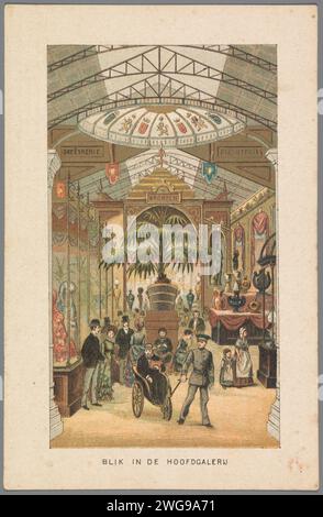 Galleria principale alla World Exhibition di Amsterdam, 1883, 1883 stampa Vista nella galleria principale della World Exhibition on the Museumplein di Amsterdam. Parte di un gruppo di sedici dischi e di una mappa dell'esposizione mondiale di Amsterdam dal 1o maggio al 1o ottobre 1883. Edizione della News of the Day. Tipografia: Netherlandsprinter: Netherlandspublisher: Amsterdam paper World Fair, World Exhibition Amsterdam. Piazza dei musei Foto Stock