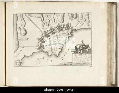 Mappa di Gothenburg, 1726, 1726 Stampa Mappa dei rinforzi intorno alla città svedese di Gothenburg (Gothenburg). Targa n.. 443 nella parte XVIII dell'opera stampata: Les Forces de l'Europe, Asie, Afrique et Amerique ... Comme Aussi Les Cartes des Côtes de France et d'Espagne dal 1726, questa seconda parte con 271 piatti numerati a mano di rinomate città e fortezze forti nel contesto della Guerra di successione spagnola 1701-1713. Per la maggior parte, questi documenti sono stati copiati negli anonimi documenti francesi di famose città e forze forti: In Les Forces de l'Europe e in: Le Theater de la Foto Stock