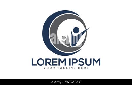 Design del logo benessere. Design creativo e professionale del logo medico. Illustrazione Vettoriale
