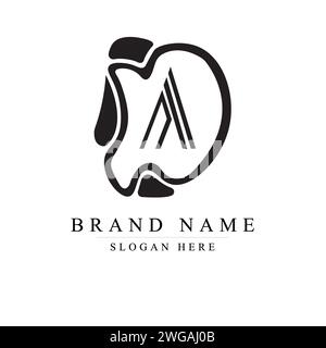 Logo DA Apple. Logo design Letter da, elegante e moderno, modello ad Vector Illustrazione Vettoriale