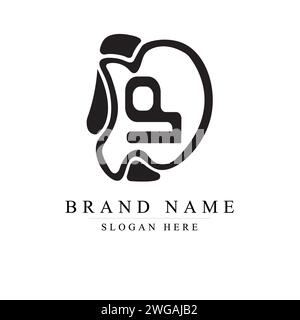 Iniziali logo DB lettera disegno illustrazione vettoriale modello, lettera iniziale logo DB Illustrazione Vettoriale