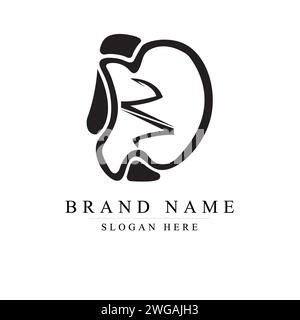 Iniziali logo DB lettera disegno illustrazione vettoriale modello, lettera iniziale logo DB Illustrazione Vettoriale