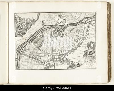 Assedio e sollievo di Narva, 1700, 1702 - 1703 stampa Narva in Estonia assediata dall'esercito russo sotto lo zar Pietro il grande è sollevata dall'esercito svedese sotto il re Carlo XII, 30 novembre 1700. Targa n.. 146 nell'opera stampata costituita da un totale di 276 tavole numerate di rinomate città e fortezze forti nel quadro della guerra di successione spagnola. Per la maggior parte questi documenti sono stati copiati negli anonimi documenti francesi: In Les Forces de l'Europe e in: Le Theater de la Guerre, Dans Les Pays-Bas, entrambi originariamente pubblicati da Nicolas de Fer a Parigi (1693-1697) nel f Foto Stock