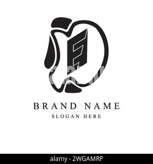 Design moderno ed esclusivo del logo Letter DE Initials, logo iniziale lettera minuscola dd, monogramma forma arrotondata, Modern Abstract Letter DE logo, logo DE Illustrazione Vettoriale