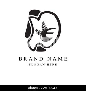 Design moderno ed esclusivo del logo Letter DE Initials, logo iniziale lettera minuscola dd, monogramma forma arrotondata, Modern Abstract Letter DE logo, logo DE Illustrazione Vettoriale