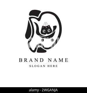 Letter de Online Shop Logo Vector, shopping online de logo design illustrazione vettoriale Illustrazione Vettoriale