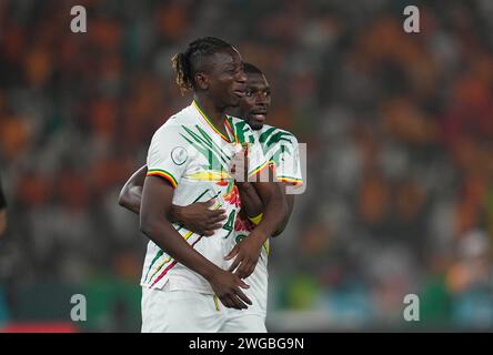 Bouake, Costa d'Avorio. 3 febbraio 2024: Amadou Haidara (Mali) // durante una partita di finale della Coppa d'Africa, Costa d'Avorio contro Mali, allo Stade de la Paix, Bouake, Costa d'Avorio. Kim Price/CSM Credit: Cal Sport Media/Alamy Live News Foto Stock