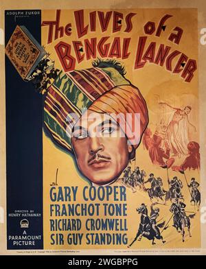 GARY COOPER in THE LIVES OF A BENGAL LANCER 1935, il regista HENRY HATHAWAY, suggerito dal libro di Francis Yeats - Brown Paramount Pictures Foto Stock