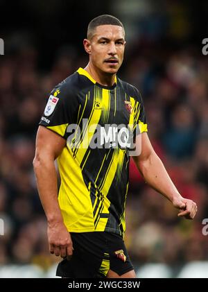 Jake Livermore di Watford in azione durante lo Sky Bet Championship match a Vicarage Road, Watford. Data immagine: Sabato 3 febbraio 2024. Foto Stock