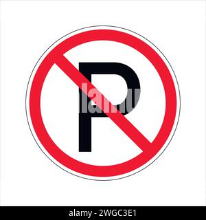 Segnali stradali. Parcheggio non disponibile. Illustrazione vettoriale. Illustrazione Vettoriale