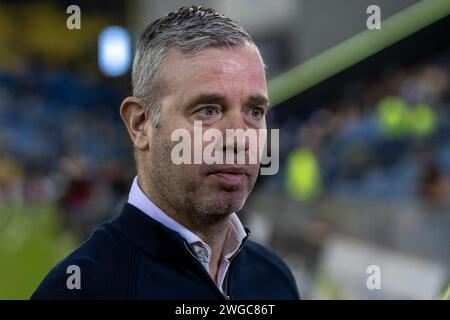 Arnhem, Paesi Bassi. 4 febbraio 2024. ARNHEM, Stadium Gelredome, 04-02-2024, stagione 2023/2024, Eredivisie olandese. Durante la partita Vitesse - Go Ahead Eagles, allenatore dei GA Eagles Rene Hake Credit: Pro Shots/Alamy Live News Foto Stock