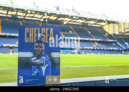 Stamford Bridge, Chelsea, Londra, Regno Unito. 4 febbraio 2024. Premier League Football, Chelsea contro Wolverhampton Wanderers; credito programma Matchday: Action Plus Sports/Alamy Live News Foto Stock