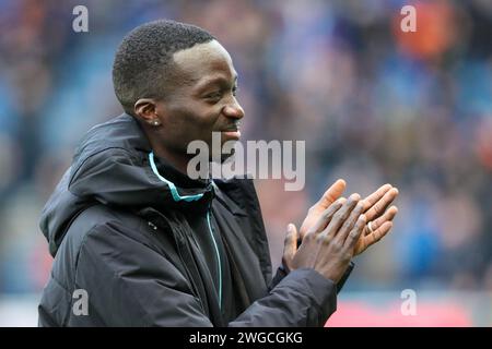 MOHAMED DIOMANDE, un nuovo ingaggio per i Rangers FC, prima apparizione all'Ibrox Stadium di Glasgow, Scozia. DIOMANDE viene dalla Costa d'Avorio Foto Stock