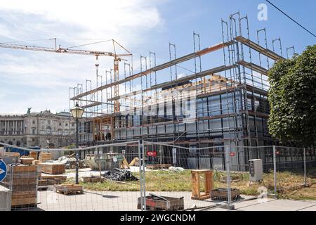 Smantellamento della sistemazione alternativa del Parlamento a Vienna, Austria Foto Stock