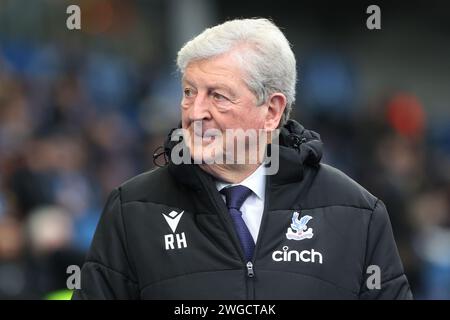 Roy Hodgson sul touchline come manager del Crystal Palace FC all'AMEX Stadium Foto Stock