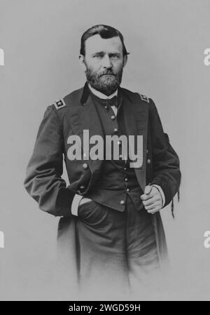 Ulysses S. Grant 22 aprile 1865, Philadelphia, Pennsylvania. Di Frederick Gutekunst. La fascia nera appesa alla manica potrebbe essere una fascia in lutto Foto Stock